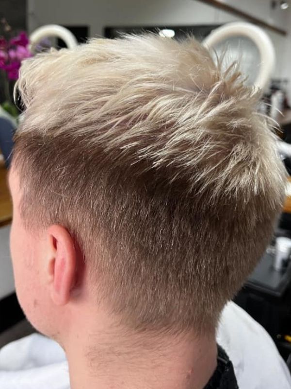 Fresh Gents Haircut at Sabina Stylish men's haircut with clean lines and modern finish at Hair Beauty Sabina salon in Manchester.